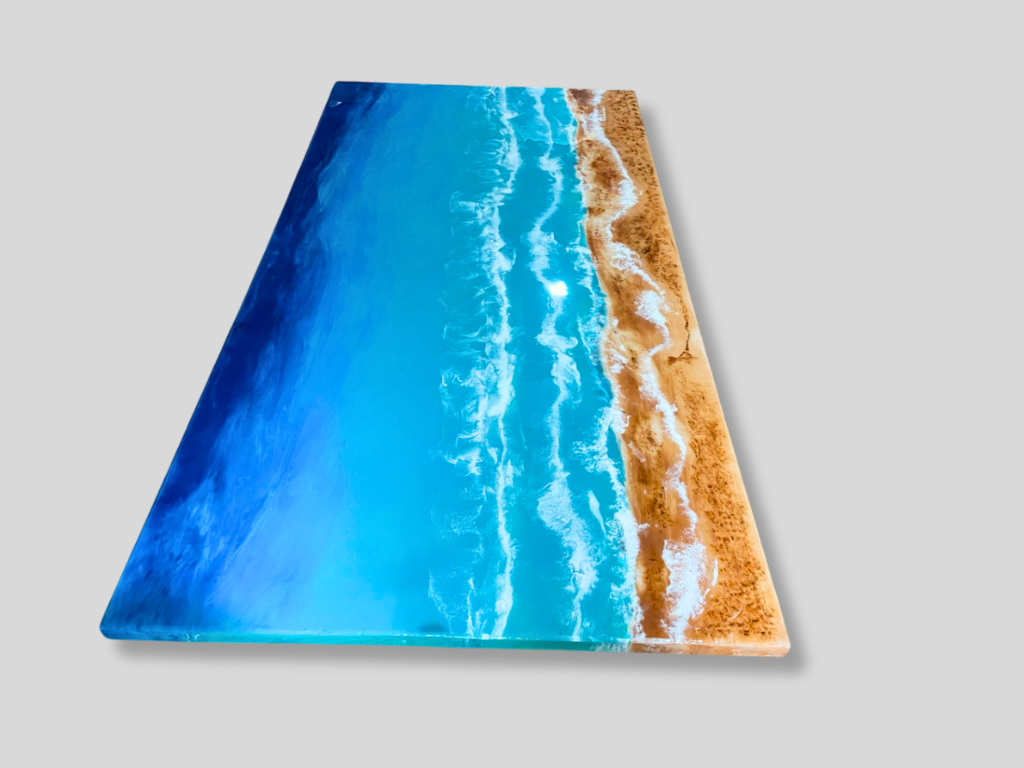 Handmade Epoxy Resin Ocean Beach Coffee Table Custom Order 